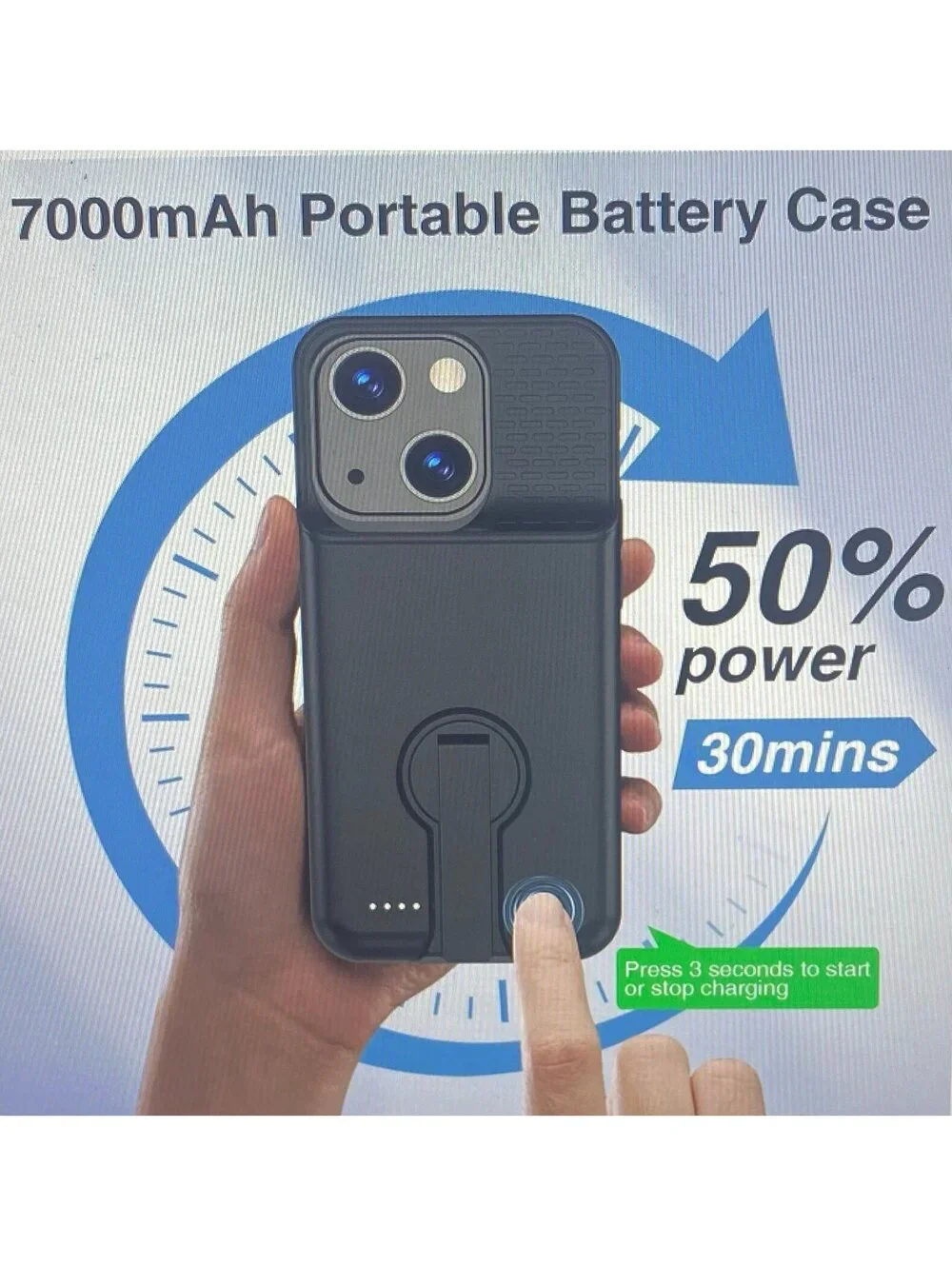 Gin Foxi Battery Case for iPhone 15/16 Pro 6.1” Black
